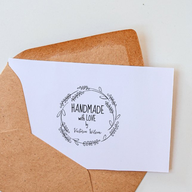 Simple Custom Handmade with love, Branches Rubber Stamp (Creator Uploaded)