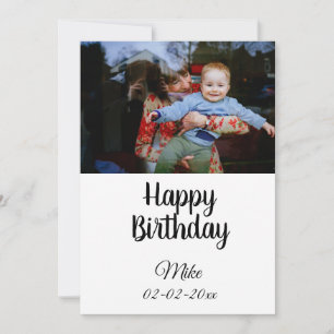 simple custom happy birthday photo invitation