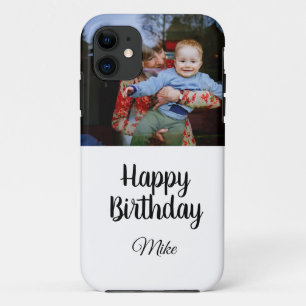 simple custom happy birthday photo  invitation Case-Mate iPhone case