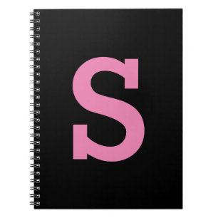 Simple Custom Initial Letter Solid Colour Notebook