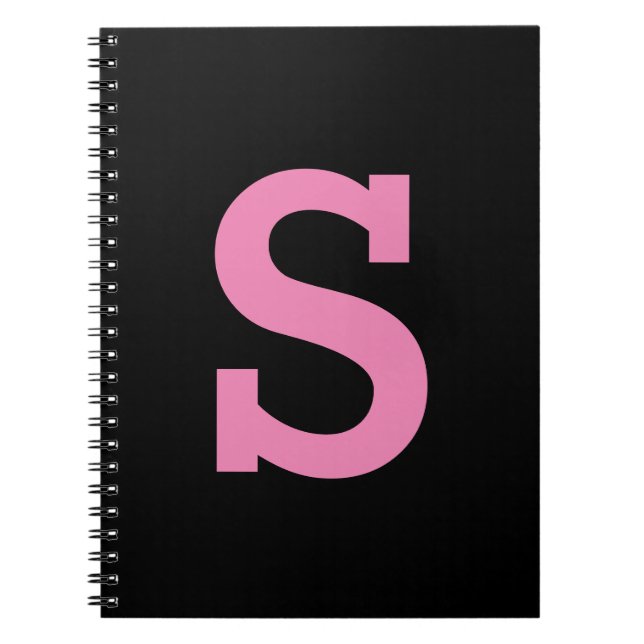 Simple Custom Initial Letter Solid Colour Notebook (Front)