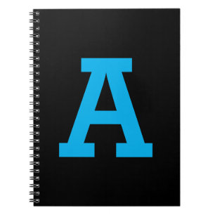 Simple Custom Initial Letter Solid Colour Notebook