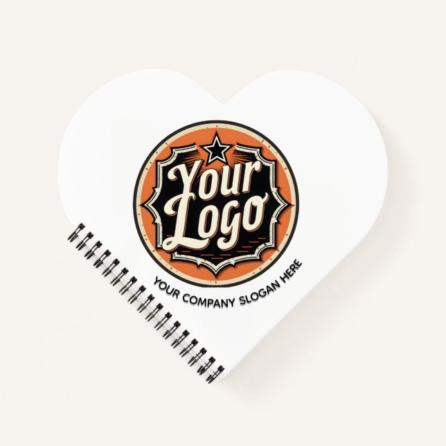 Simple Custom Logo and Text Business Notebook (Front)