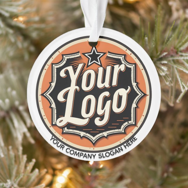 Simple Custom Logo and Text Business Ornament (Tree)