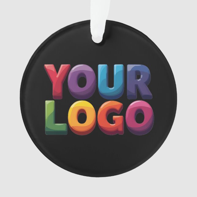 Simple Custom Logo and Text Business Ornament (Front)