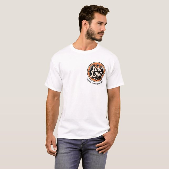 Simple Custom Logo and Text Business T-Shirt (Front Full)