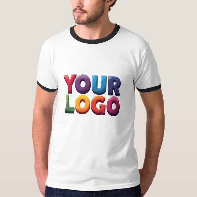 Simple Custom Logo and Text Business T-Shirt (Front)