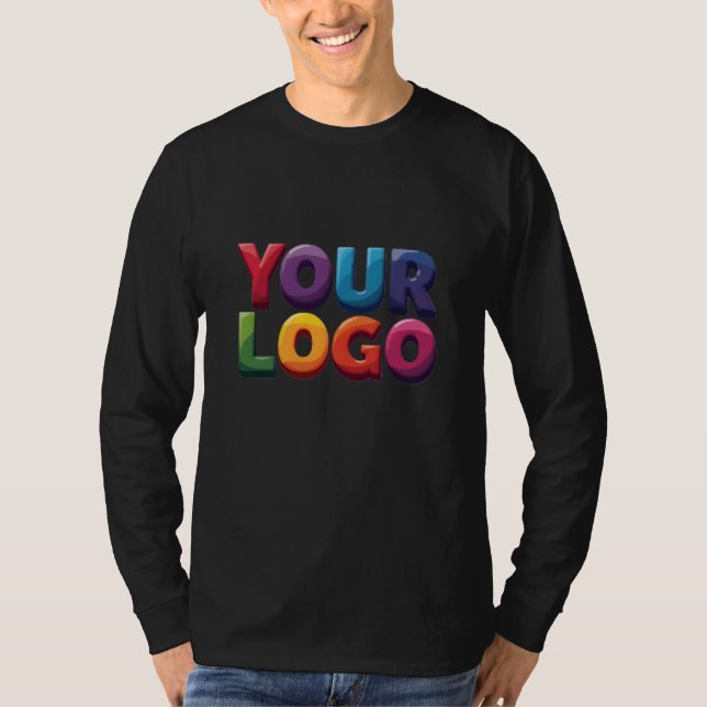 Simple Custom Logo and Text Business T-Shirt (Front)