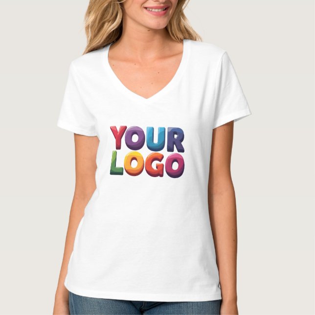 Simple Custom Logo and Text Business T-Shirt (Front)