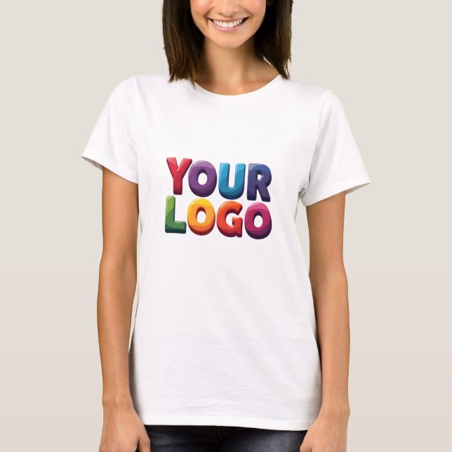 Simple Custom Logo and Text Business T-Shirt (Front)