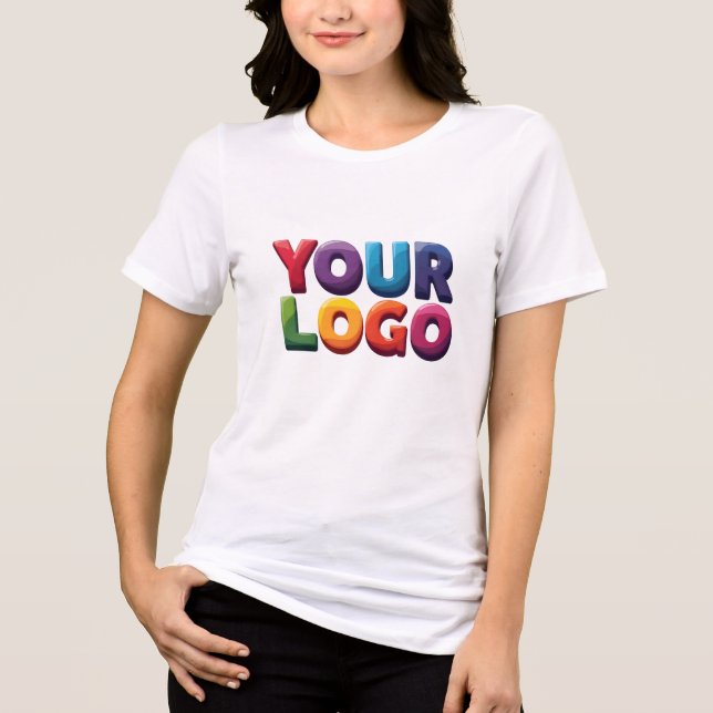 Simple Custom Logo and Text Business Tri-Blend Shirt (Front)