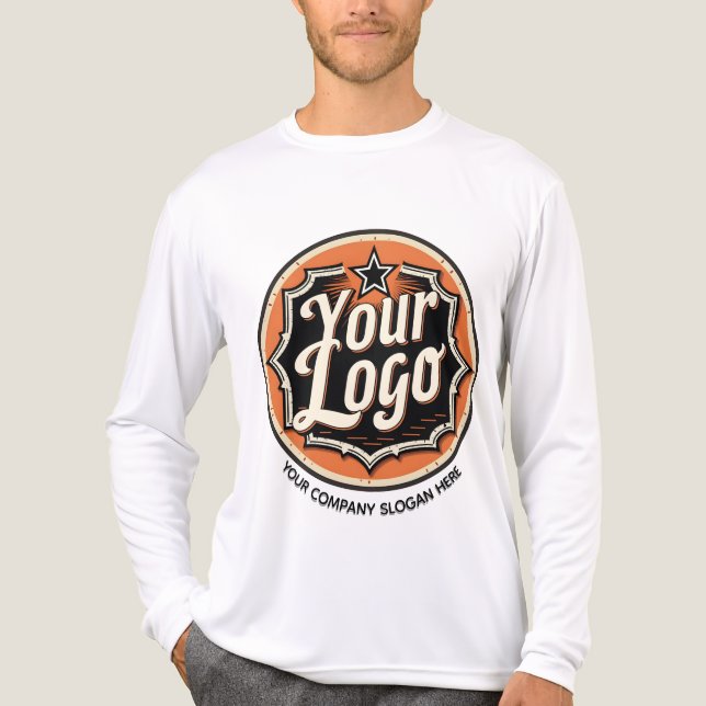 Simple Custom Logo and Text Business Tri-Blend Shirt (Front)