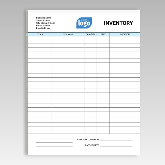 Simple Custom Logo Business Inventory Notepad (Creator Uploaded)