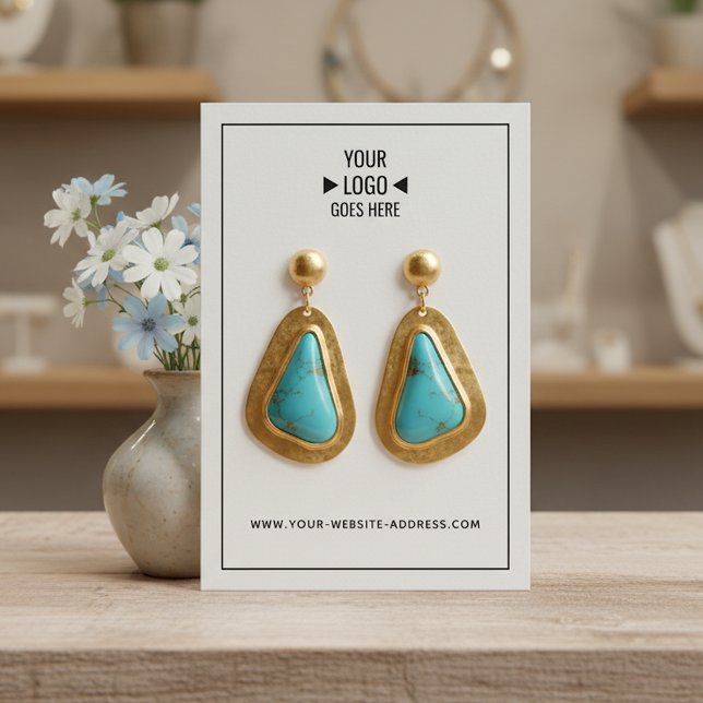 Simple Custom Logo Earring Jewellery Display Card (Creator Uploaded)