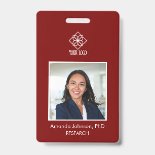 Simple Custom Logo Employee Photo ID Badge