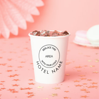 Simple Custom Logo Hotel Name Any Colour  Paper Cups