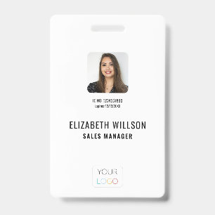 Simple Custom Logo, Name, Photo Employee ID Badge