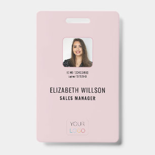 Simple Custom Logo, Name, Photo Employee ID Badge