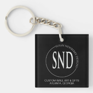 Simple Custom Logo QR Code Business Key Ring