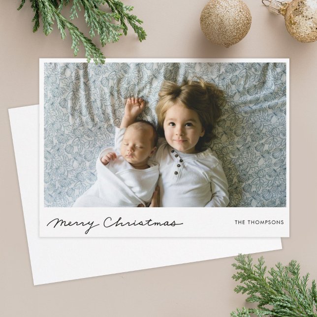 Simple Custom Merry Christmas Holiday Photo Card (Creator Uploaded)