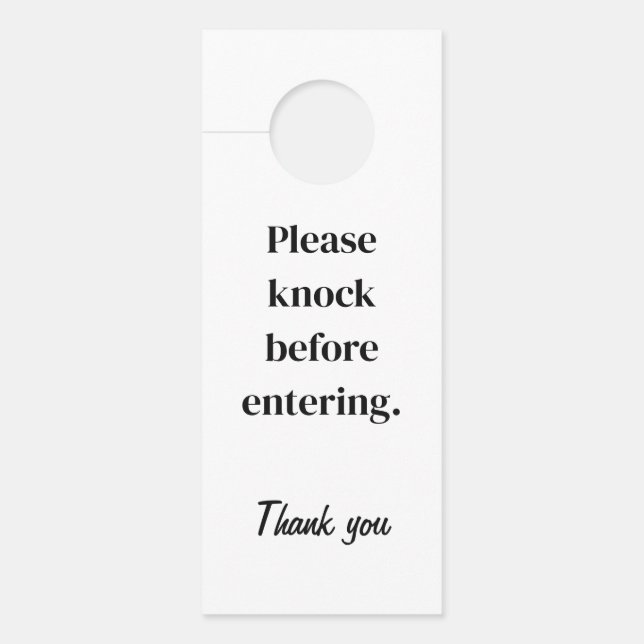 Simple Custom Message  Door Hanger (Front)