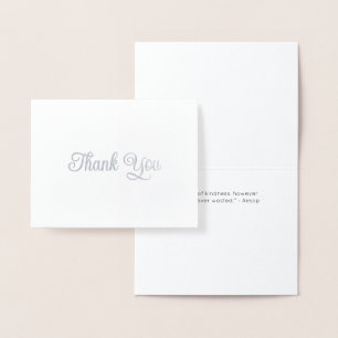 Simple Custom Message Folded Foil Thank You Card