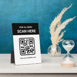 Simple Custom Modern QR Code Digital Menu Plaque