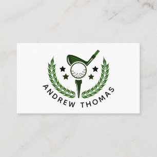 Simple Custom Monogram Golfer Name Business Card