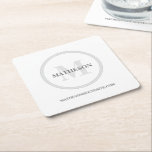 Simple Custom Monogram Hotel Bed breakfast Square Paper Coaster<br><div class="desc">Elevate the guest experience at your hotel, bed and breakfast, or short-term rental with our Simple Custom Monogram Hotel Bed Breakfast Square Paper Coasters. These personalised coasters not only serve a practical purpose but also add a touch of elegance and professionalism to your establishment. By providing monogrammed coasters, you offer...</div>