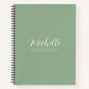 Simple Custom Monogram Script Name Notebook
