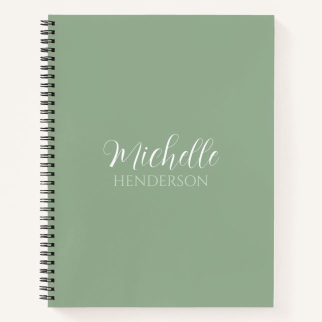Simple Custom Monogram Script Name Notebook (Front)