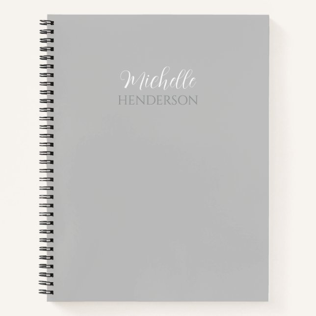 Simple Custom Monogram Script Name Notebook (Front)