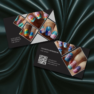 Simple Custom Nail Artist Beauty Chic Glam Business Card