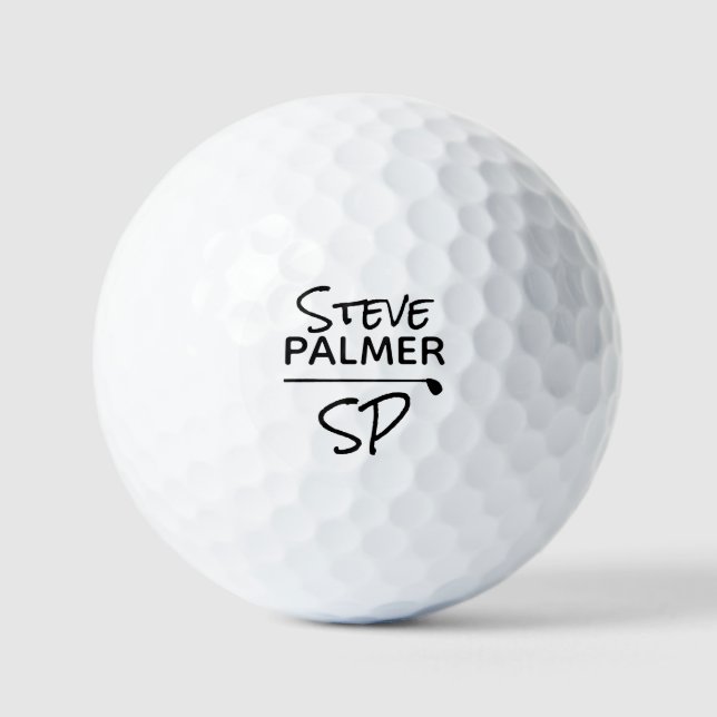 Simple Custom Name Golf Ball with His Initials (Front)