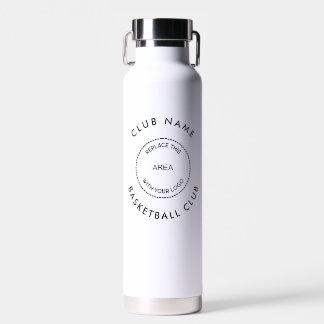 Simple Custom Name Logo Basketball Club Water Bottle