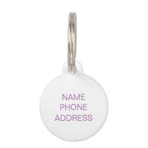 Simple Custom Name monogram contact Info dog Pet I Tag