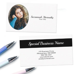 Simple Custom Oval Photo General Occupation Business Card