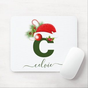 Simple Custom Personalised Monogram Christmas Mouse Pad