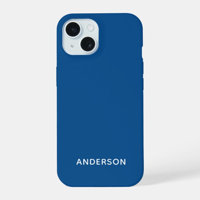 Simple Custom Personalized Cosmic Orange iPhone 15 Case (Back)