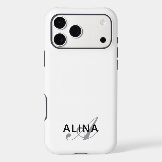 Simple Custom Personalized Name Monogram Tough (Back)