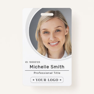 Simple custom photo and name employee badge ID badge