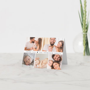Simple Custom Photo Collage Baby Shower small Thank You Card