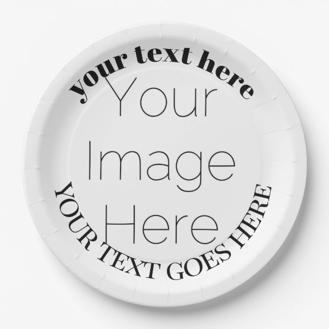 simple custom photo create your own Paper Napkin Paper Plate (Front)