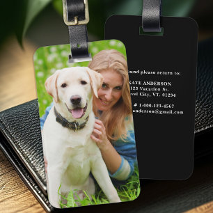 Simple Custom Photo Dog Pet Personalised  Luggage Tag