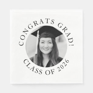 Simple Custom Photo Graduation Class Party  Napkin