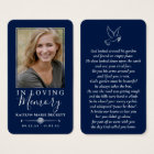 Simple Custom Photo Holy Dove Memorial Cards