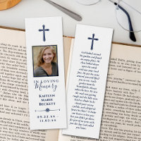 Simple Custom Photo Laminated Memorial Bookmarks