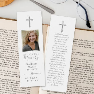 Simple Custom Photo Laminated Memorial Bookmarks
