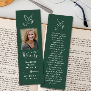 Simple Custom Photo Laminated Memorial Bookmarks