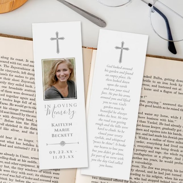 Simple Custom Photo Laminated Memorial Bookmarks (Creator Uploaded)